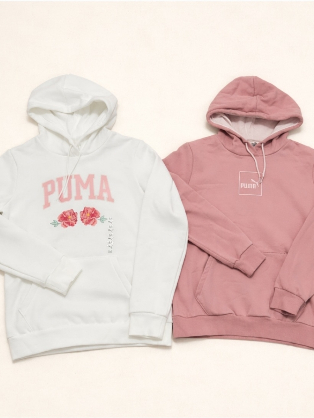 Puma Floral Logo Hoodie + Puma Redefined Future Rose Hoodie Bundle - M